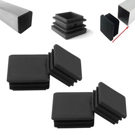 Zaky 4 Lamellar Plugs for Square Tubes 100 x 100 mm Black Square Plugs for Square Tube Square Tube
