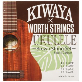 Worth x KIWAYA K-BM Fluorocarbon String Set (Fits All Sizes, Ukulele Strings, Brown)