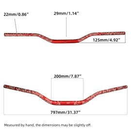 PRO CAKEN Universal 7/8" 22mm Handle Bar for CRF KLX KX LTR TRX SX SXF EXC XCW Motocross Pit Dirt Bike Scooter ATV Quad Bike Grizzly Hawk 250 Bicycles Red