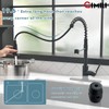 GIMILI Matte Black Kitchen Faucet with Soap Dispenser, Commercial Single