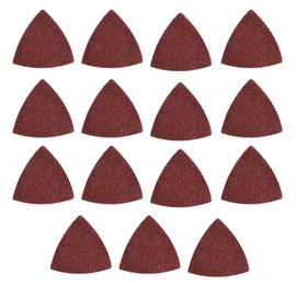 TOP-VIGOR 15Pcs 80 Grit Detail Sander Sandpaper Triangular Sanding Hook and Loop Abrasive Paper Multi Tool Sanding Pad for Wood Furniture and Oscillating Tools