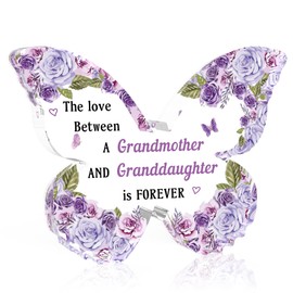 Mothers Day Gifts for Grandma Mother's Day Gifts Ideas for Grandma Butterfly Decorations Acrylic Birthday Nana Gift from Daughter Son Grandkids Nana Presents Thanksgiving Easter Christmas Valentines