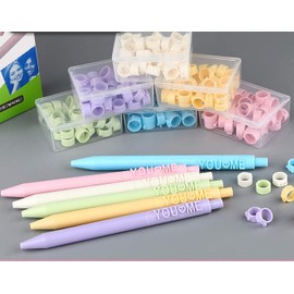 DIY Creative Letter Pen Set with English Numbers, Macaron 6 Colours, Cute Pens, Kawaii Pen, Cool Pens, Funny Pens, Retractable Gel Ink Pens, Ballpoint Pens, 0.5 mm Black Ink