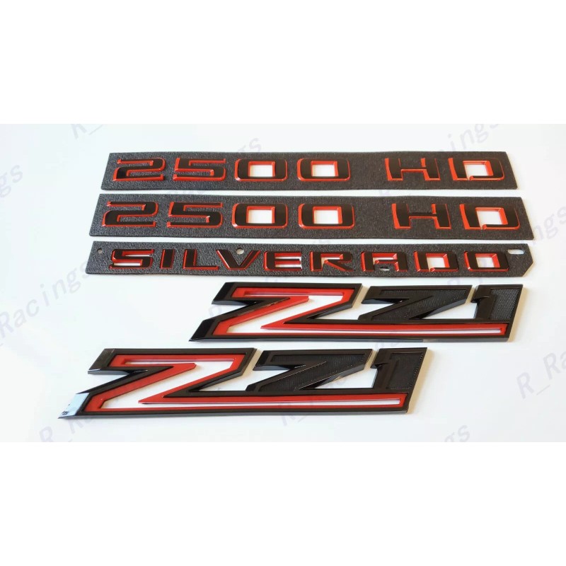 GM Auto Black Red Doors 2500HD Tailgate Silverado Fender Z71