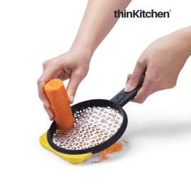 Dreamfarm Ograte Two-Sided Medium Food & Vegetable Speed-Grater with Non-Slip Bowl Hook & Foot - 3mm Medium Grater, Yellow