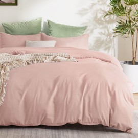 Bedsure Twin/Twin XL Duvet Cover Kids - Soft Double Brushed Pale Blush Kids' Bedding Set, 2 pcs, Includes 1 Duvet Cover (68"x90") & 1 Pillow Sham, NO Comforter