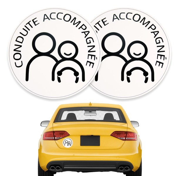 1 x Conduite Accompagnée, accompanying driver sticker for young drivers,