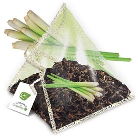 Organic Lemon Grass Green Tea, Low Caffeine Autopha Detox Tea With Natural Essential Oils, 24 Count Box of Bio-degradable Pyramid Tea Bags