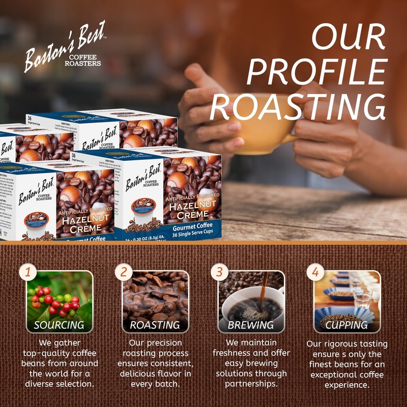 Boston’s Best Coffee - Hazelnut Creme Flavored Coffee, Delicious Gourmet