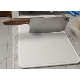 Clever Cleaver Cutting Board. Cleaver Swivels. Chops Hard Veggies and Fruits.