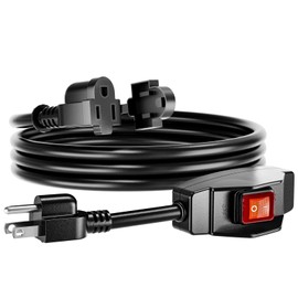 K KASONIC - 6 FT Extension Cord with Switch, 14/3 AWG Gauge 1875W/15A Grounded Outlets 3 Prong Plugs with Safety Cover, Heavy Duty Cable On/Off Waterproof Switch,ETL Listed