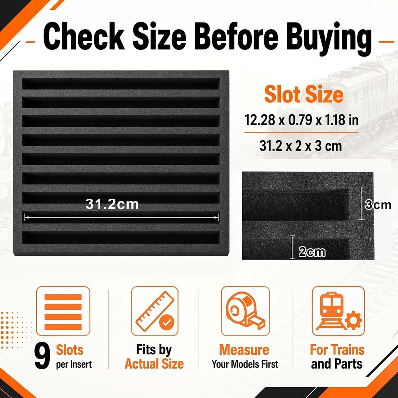 Silipull 3 Pcs N Scale Model Train Storage Box with