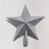 Christmas Silver Star Tree Topper 25CM Glitter Star Decoration Seasonal Decor Festive