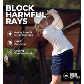 Tough Outdoors UV Sun Protection Arm Sleeves - Compression Arm Sleeve - Sports & UV Arm Sleeves for Men & Women - Sleeves to Cover Arms - Running or Cycling Arm Covers