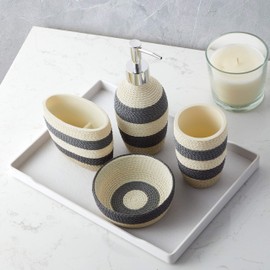 Sweet Home Collection Bathroom Accessories Sets Unique Collections Modern Classic Contemporary Decorative Beautiful Designs Bath Shower Tub Décor, 4 Piece, Twist