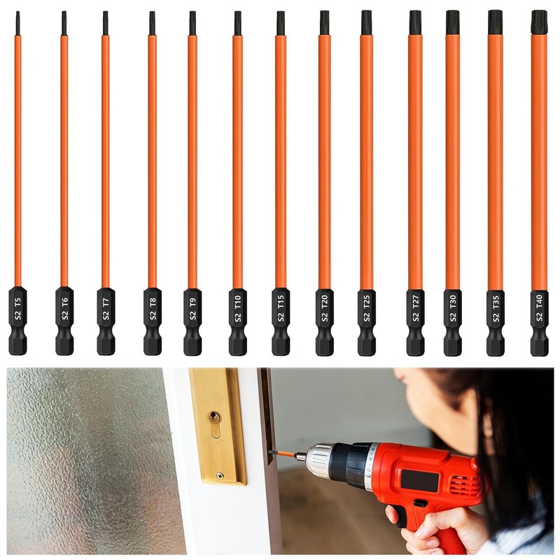Oiieco 13 Pcs Long Torx Bit Set for Impact Driver,