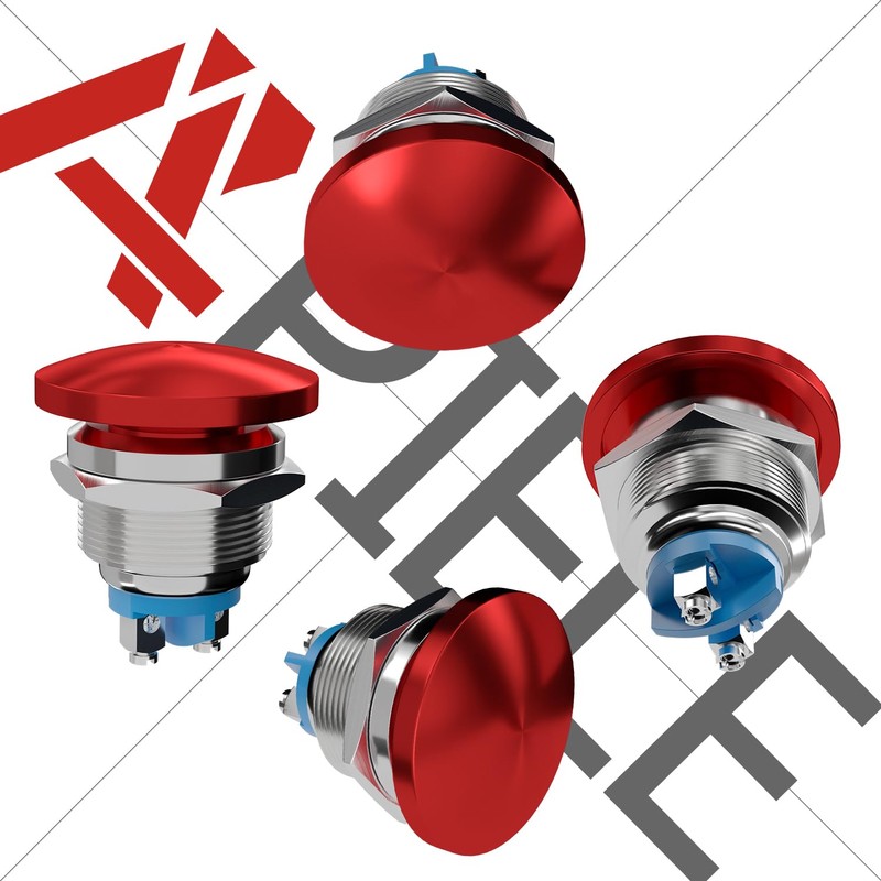 APIELE 22MM Mushroom Head Push Button Switch Momentary Push Button