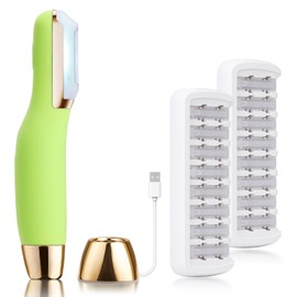 CEVEK Sonic Dermaplane Razor for Women Face, Dermaplaning Tool for Face, Facial Hair Removal for Women, Sonic Edge Technology, Peach Fuzz with 16 Replaceable Blades(Green)