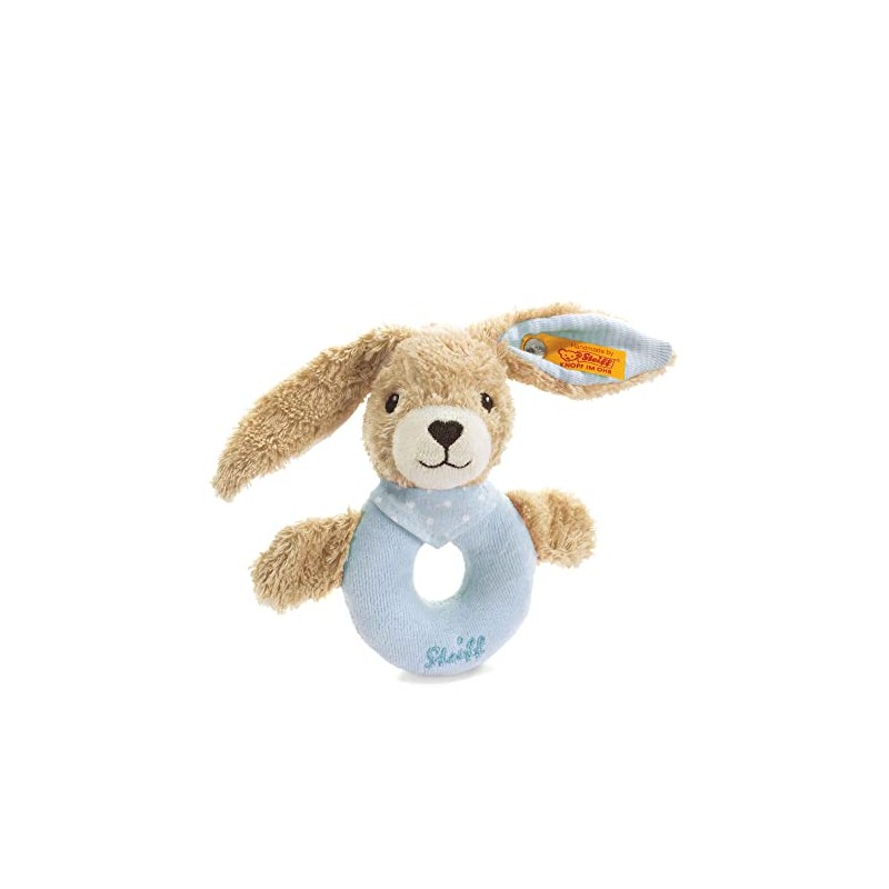Steiff 237522 Hoppel Greifring 12 blau Hase, Medium