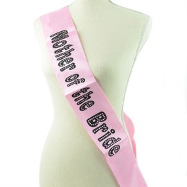 SHATCHI 1330 Mother of The Bride Sash Pink Black Hen Party Night Wedding Bridal Shower Bachelorette Fancy Dress Accessory Decoration