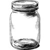 'Single Glass Jar' Rubber Stamp - Unmounted Design for Crafting