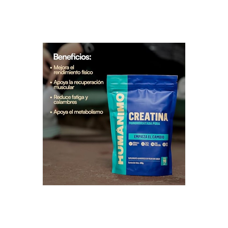 Creatina Monohidratada Alta Pureza Pre Workout Alto Rendimiento Sabor Contiene