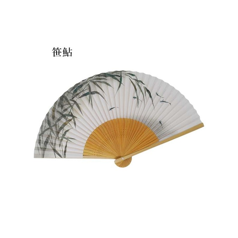 Koushodo Men's Fan, Sasayu Shiraki, 8.7 inches (22 cm)