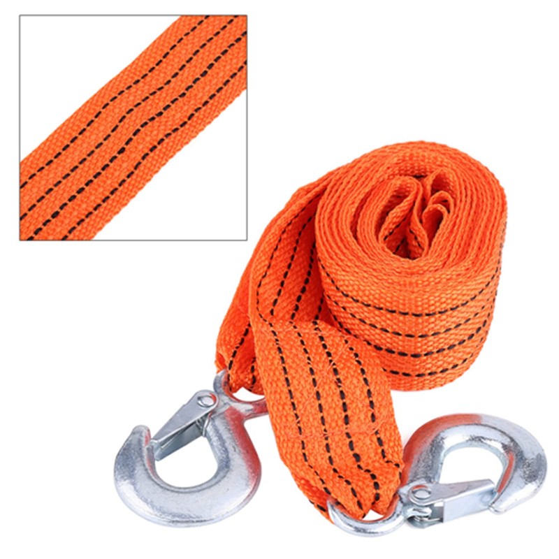 4 Meter Duty 3 Ton Towing Strap with Hooks -