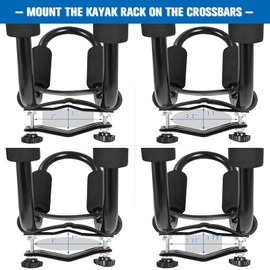 GYMAX 2Pairs Universal Kayak Roof Rack, J-Bar Roof Top Carrier with Straps, Foam Pad & Buckles, Mount Crossbar on SUV Van Car for SUP, Boat, Kayak, Canoes, Ski Board