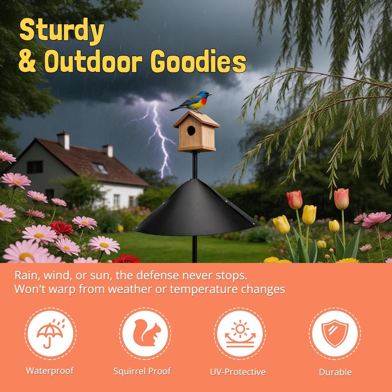 Squirrel Baffle for Bird Feeder Pole, Squirrel Guard Defender, Squirrel