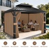 10x12 Gazebo Curtains, 4-Panels Gazebo Replacement Curtains with Zipper &