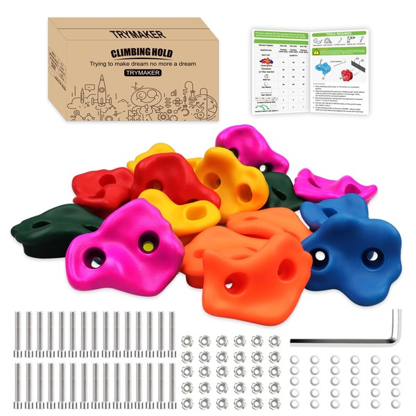 Trymaker Trymaker Rock Climbing Holds, 15PCS Climbing Wall for Kids,Climbing