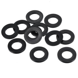 PATIKIL M16 Nylon Flat Washer, 8 Pack 16mm ID 30mm OD 3mm Thick Sealing Spacer Gasket Ring for Faucet Pipe Water Hose Fastener Bolt, Black