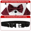 MiOYOOW Formal Dog Bandana Collar, Adjustable Tuxedo Wedding Bandana, Breathable