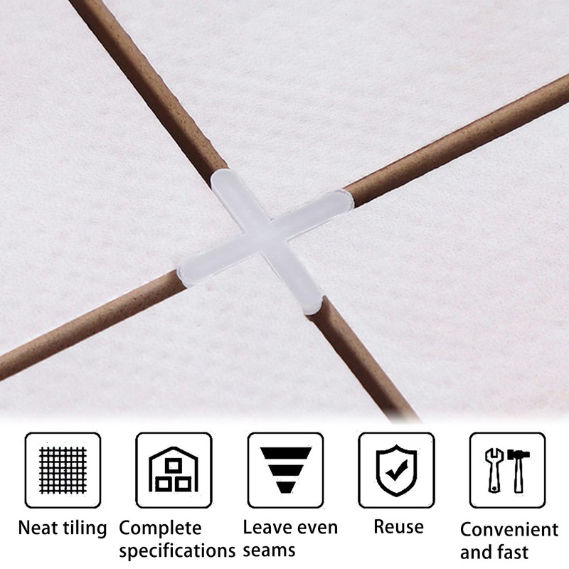 Pack of 500 Tile Crosses, 3 mm White Tile Crosses,
