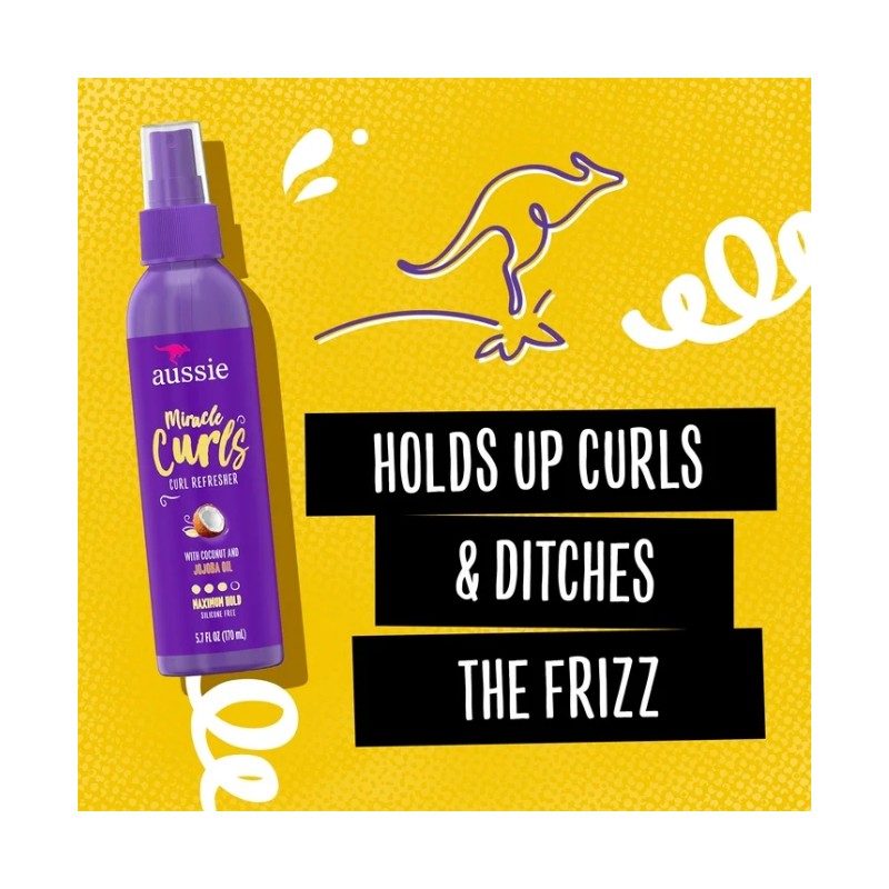 Aussie Miracle Curls Curl Refresher Spray Gel,Hold, for All Hair