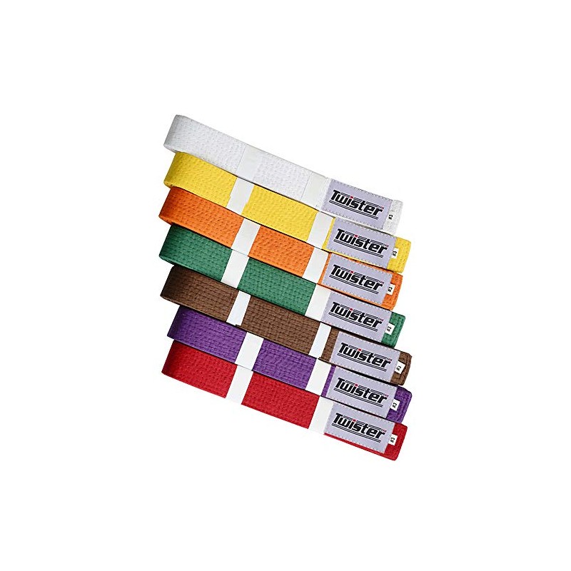 TWISTER Rank Belts for Martial Arts Karate, Aikido, Taekwondo, Judo,