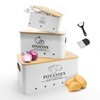 Dekosilave Kitchen Vegetable Storage Set of 3, Metal Onion Garlic