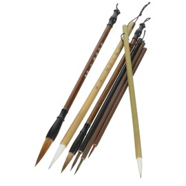 Hohopeti 7pcs Japanese Calligraphy Brush Fine Tip Portable Painting Pens for Beginners Traditional Chinese Brush Art Tools for Calligraphy Illustration Smooth Ink Absorption