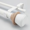SKYPLUS LIVING Nordic Style White Double Curtain Rod Set with