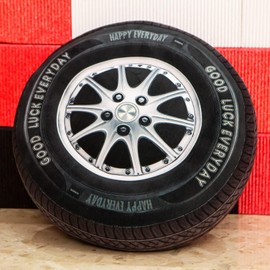 Ryttir 15.7 Inch Big Creative 3D Simulation Wheel Plush Pillow,Soft Cars Pillow Wheel Toy Outdoor Cushions for Car Owners,Clever Boy's and Girl's Room Decor,Perfect Tire Pillow for Boys Kids