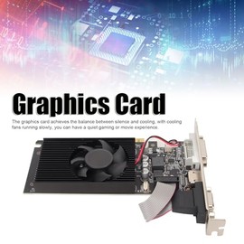 GT610 2GB Graphics Card, GT 610 2G DDR3 64bit, Desktop Graphics Card for Business Office, PCI E 1.1 X 16, DVI, VGA, HDMIs, PC Video Card, Single Fan