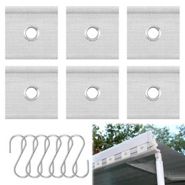 KARELLS Pack of 6 Piping Hooks for Piping Rail, Piping Eyelet for Piping Rail 5/6 mm - 7/8 mm, Piping Eyelets Hooks, Piping Rail, RV Awning Hooks, Tubular Strip Hooks, for Awning Caravans