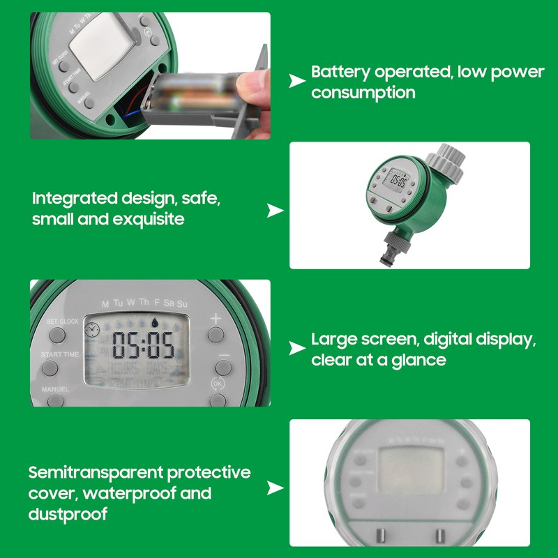 Lepmerk Digital Automatic Watering Timer Programmed Garden Irrigation Timer Battery