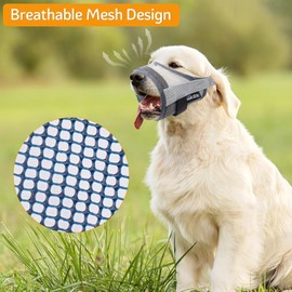 Cozioz Soft Mesh Dog Muzzle for Small, Medium, and Large Dogs - Adjustable Breathable Mouth Guard to Prevent Biting and Barking, Allows Panting and Drinking(S)