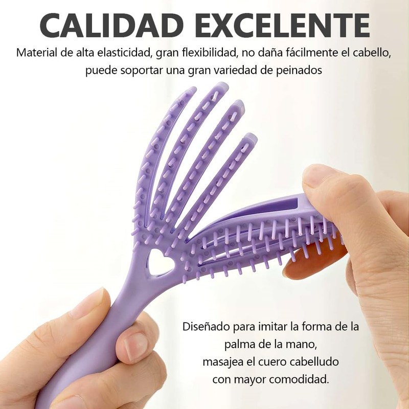 Cepillo Desenredante para Cabello, Cepillo para Rizos Rizado Húmedo y