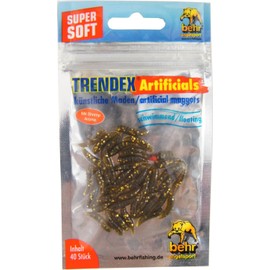 40 Synthetic Maggots Rubber Trout Bait - bronze glitter