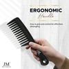 JM Hair Collection Wide Tooth Comb – Black Detangling Comb