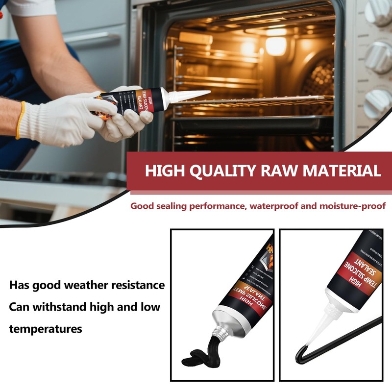 Heat Resistant Sealant for Oven and Microwave, -60°C to 300°C