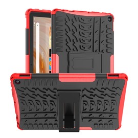 Maomini for F i r e10/ 10 Plus Case 13th Generation 2023 Release,Kickstand Heavy Duty Armor Defender Cover [ NOT fit Prior 2021/2019 Release 11th/9th Gen] (Red)